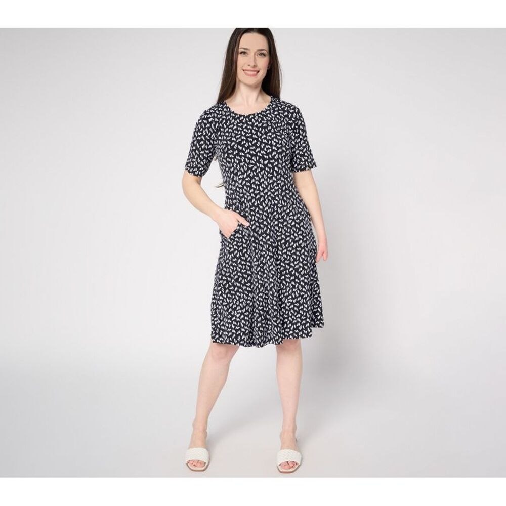 Wacoal Women's Petite Dress PL Liquid Knit Fit & Flare Black A596328